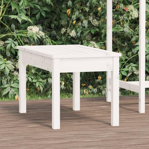 Homvdxl Gartenbank - 2-Sitzer Holz Outdoor Bank mit Lamellensitz - Holz Garten Sitzgelegenheit für 2 Personen - für Terrasse & Terrasse, 80x44x45cm, Weiß