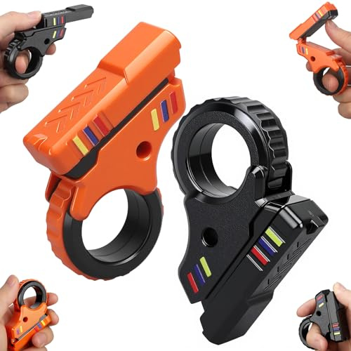 Fidget Slider Ring Toy for Kid Adult, Push Flip Clicker Transformable Sensory Textured Finger Spinner for Stress Relief, Cool Gadget Birthday for Boy Girl Man