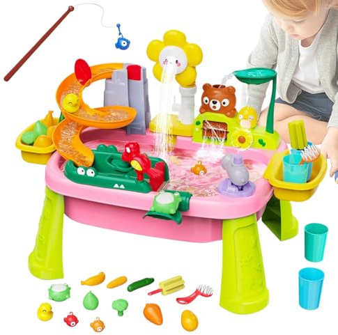 Genérico Mesa de Agua para Juegos,Mesa de y Agua Infantil con Bomba Eléctrica | Juguete Educativo De Imitación para Edades 3 A 8 Años Guardería Parque Piscina Viajes Fiesta