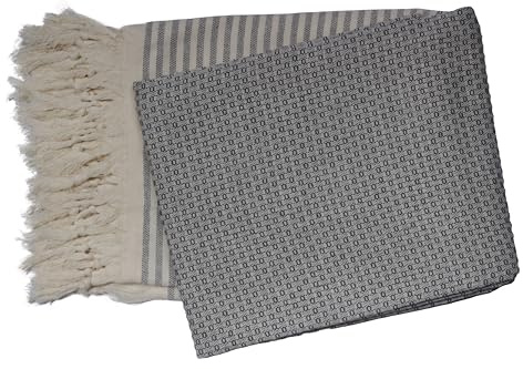PHLOX Hamamtuch 100 x 200 cm aus 100% Baumwolle, Saunatuch, Strandtuch, Yogatuch & Spatuch - Schwarz