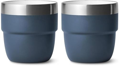 2pcs 4oz stapelbare Edelstahl -Espresso -Tassen Vakuum isoliert kleine Kaffeetassen für heiße und kalte Getränke und leicht zu reinigen