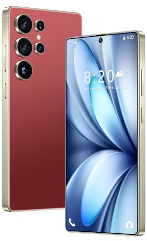 Smartphone S26 Ultra Pas Cher, Version Internationale débloquée, écran HD 7,3 Pouces, Android 14.0, 16 Go de RAM, 1 to de ROM, Double SIM, réseau 5G, pour Jeux TV,Red-1TB
