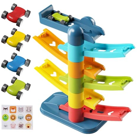 Acunny Rampe für Kleinkinder | Spielzeugautos – interaktives pädagogisches Spiel für Mädchen ab 3 Jahren, Entwicklung motorischer Fähigkeiten