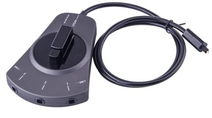 Eieenotee Toslink Digital 3-Way Switcher SPDIF Optical Audio Switch Cable Hub Box for DVD CD Player
