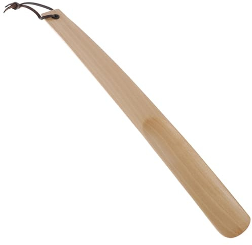 Chausse-pied en bois à manche long de 38 cm – Design en forme de cuillère, idéal pour un usage quotidien à la maison, facile à utiliser, durable et élégant