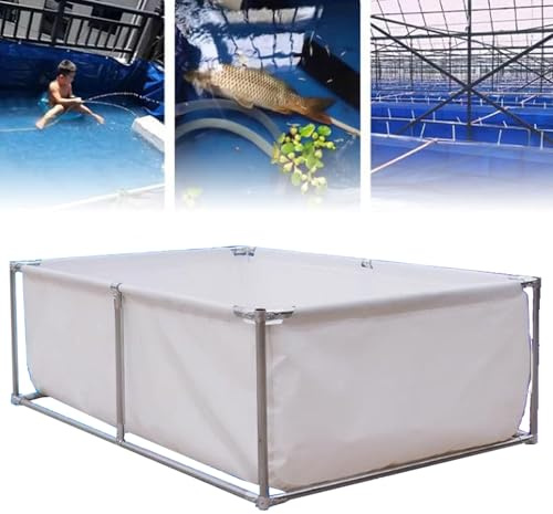 Grande pataugeoire pliable pour carpes koï et tortues – Réservoir d'eau avec support métallique pour pisciculture, élevage de crevettes et culture hydroponique – Solution aquatique extérieur