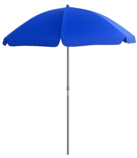 Generico Ombrellone Antivento da Mare Spiaggia Giardino Diametro 200cm con Palo in Metallo 32mm Struttura a 8 Stecche in Fibra di Vetro e Rivestimento in Tessuto Poliestere 200g Anti UV (Blu)