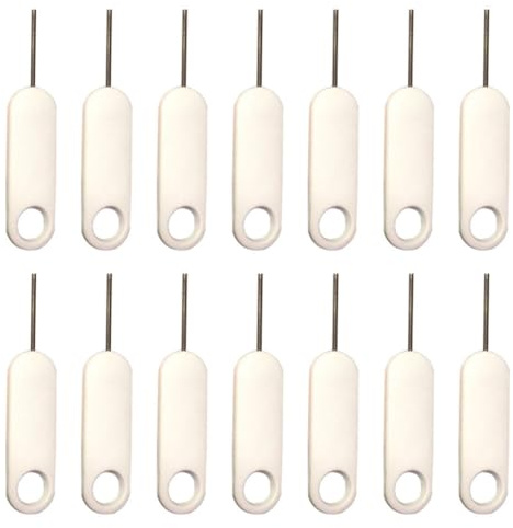 NUSITOU Extractor de Bandeja Sim de Color Blanco de Acero Inoxidable y Plástico, 20 Piezas para Extracción y Ligera de Tarjetas Sim en Teléfonos Móviles