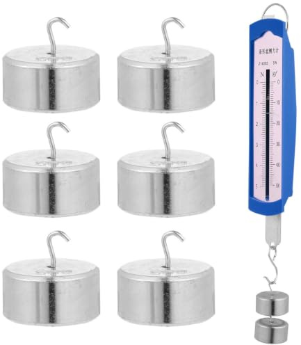 Dinamometro a Molla da 5 Newton 11 Pezzi in Plastica e Metallo | Portatile ad Alta Precisione, 10 Codici a Gancio Inclusi, per Classroom e Laboratorio Dinamometrico