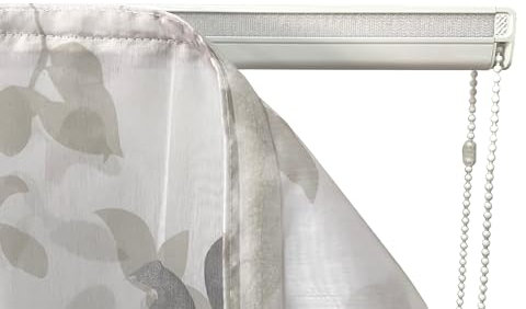 TENDAGGIMANIA Binario Tende a Pacchetto con Cassonetto Antipolvere LUNGHEZZA 200 CM per Tenda a Vetro Finestra soffitto-parete - Cadute a Sgancio Rapido e Piattina incluse