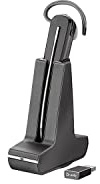 Plantronics - Savi 8240 UC-Wireless DECT-Single In-Ear(Mono)Headset Convertible (3 wearing styles)-Noise Cancelling Mic-Connects to PC/Mac/Cell Phone Works with Teams (Certified), Zoom & more