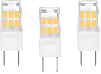VOKWAK G8 LED Bulb GY8.6 Bi-Pin Base T4 Xenon Bulb 120Volt Microwave Light Bulb Replacement 3W(30W Halogen Equivalent) 300LM for Puck Light,Oven Light,Under Cabinet Light,3-Pack(Warm White 3000K)