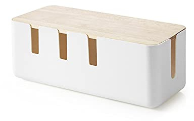 iSinofc Kabelbox, Kabelbox und Ladestation Kabelorganisator, Kabelmanagement Box Groß Kabelaufbewahrung Kabel Organizer Box zum Abdecken und Verstecken für Zuhause Büro, Weiß