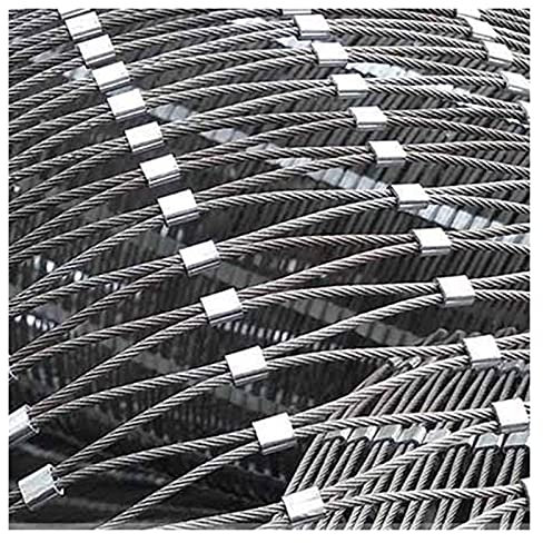 GZHENH-Plane Gewebeplane Verzinkte Drahtzaunrolle, Flexibel Edelstahl-Netzkabel Balustraden-Kabelgeflecht Zum Brückentreppe Balkon Anti-Fall-Netz Gartenzaunschirm (Color : Silver-2.5mm, Size : 1x3m)
