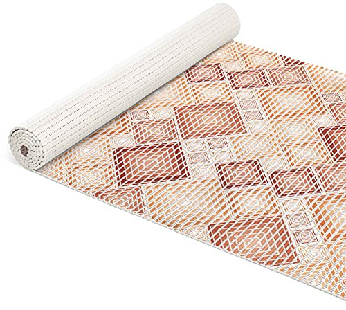 ANRO Mjukskumsmatta, badmatta, badrum- och duschmatta, halkfri, lappteknik, beigebrun, 1000x65 cm (10 m)