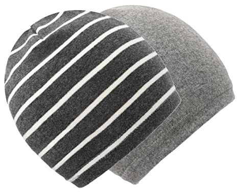 Foruhoo Unisex Baby Mütze Jungen & Mädchen Beanie Kleinkind Hut Herbst Winter (E: Grau Streifen,43S) (37-43, Einlagig: Grau+Grau Streifen)