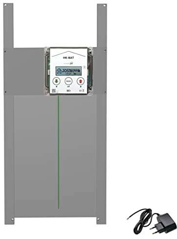 HK-Bat-RH Rahmengerät mit selbstverriegelnder Hühnerklappe 230x340 mm für Batteriebetrieb + Schaltung für Anlocklicht