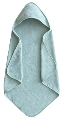 mushie Baby Handtuch mit Kapuze | Kapuzenhandtuch Für Mädchen und Jungen | 100% Baumwolle | 77,5x77,5cm | Baby Badetuch (Sea Mist-Türkis)