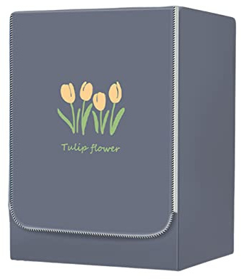 FANSU Washing Machine Cover Waterproof Dustproof Grey Front Load Washer Dryer Machine Cover Protector Sunscreen Washer Protection Tumble Dryer Cover (S-capacity 4-7.5kg,Tulip)