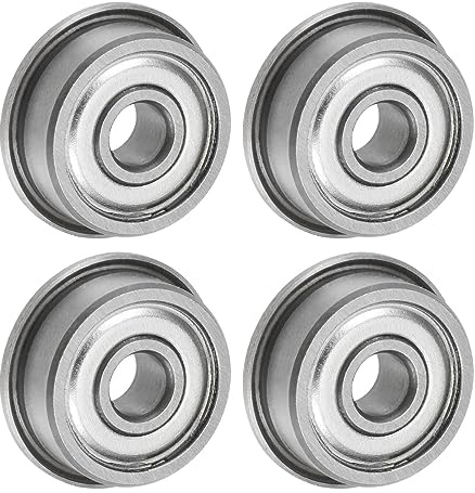 QUARKZMAN 4 Stück F624ZZ Flanschkugellager 4x13x5mm Rillenkugellager Doppel Abgeschirmt Chrom Stahl Flansch Lager für DIY, Werkzeugmaschinen, 3D Drucker