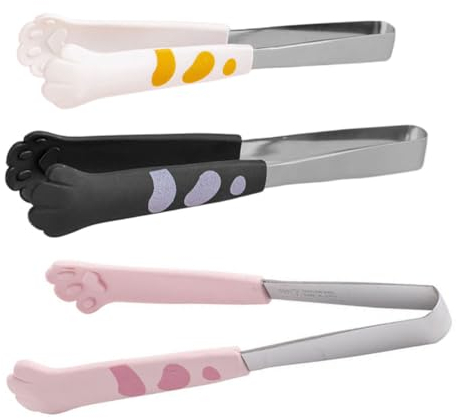GRIRIW 3pièces Pince à Bbq Inoxydable Et Réutilisable De Accessoires De Cuisine Pratiques Pour Barbecue Et Service De Salades Moyen