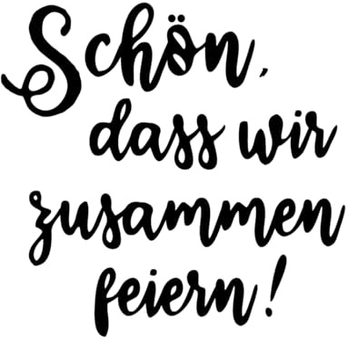 Mank Bierdeckel aus Filzpappe/Karton Getränke-Untersetzer Ø 107mm rund oder 93x93mm eckig Party Feiern Geburtstage (100, Schön, DASS du da bist!)