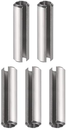 DTGN M6 x 50mm(DxL) Scanalato Molla Perno - 5pz - Ottimo per Casa Macchina Fissaggio - 304 Inox Acciaio Molla Tassello Tensione Rotolo Perno - Argento