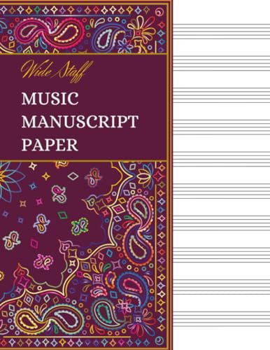 Wide Staff Manuscript Paper |10 staves per page | 8.5x11| 120 pages: Blank Sheet Notebook | Songwriting & Music Composition Journal