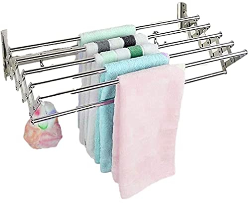 Wäscheständer – Wäscheständer mit 7 Stangen zum Aufhängen von Kleidung – an der Wand montierter, ausziehbarer Trockner, Wäscheständer, Handtuch-Trockenständer (Größe: 50 cm), modisch ()