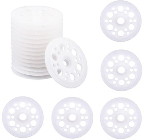 100 Rondelles en Plastique de 46mm, Rondelles en Polypropylène et Mousse pour la Fixation et le Support des Panneaux Isolants en Mousse