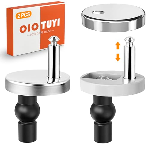 OioTuyi 2 Stück WC Sitz Befestigung für Toilettensitz, Scharniere und Schrauben für Toilettendeckel Befestigung, Edelstahl WC Sitz Ersatzteile, Absenkautomatik WC Sitz Scharniere, Klodeckel Halterung