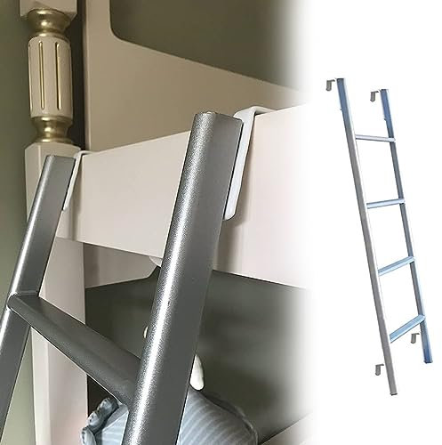 Scaletta per Letto a Castello Sostituzione Scaletta per Letto a Castello con Aggancio, Scaletta Laterale per Letto con Struttura in Metallo - 116 cm/ 130 cm/ 140 cm/ 150 cm, Scaletta per Cam