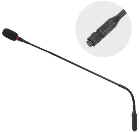59-cm-Schwanenhalsmikrofon, Flexibles Schlauchdesign mit 4 Löchern, Gehäuse aus Aluminiumlegierung, Klare Klangwiedergabe, für Konferenzraum, Vorlesung, Besprechung mit