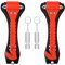 Nuangoo 2 Pcs Martillo Rompe Cristales Coche y Cortador de Cinturón de Seguridad,2en 1 Kit Emergencia Coche con 2 Silbato,Martillo Rompe Cristales Coche,para Coches,Autobuses,Camiones (2)