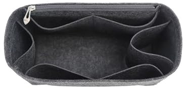 XIAOYIBAIHUOUK Taschen-Organizer, gefütterte Aufbewahrungstasche, Taschen-Aufbewahrungseinsatz, tragbare Kosmetiktasche for Hermes Birkin 25/30/35(Black Gray A,Birkin35)