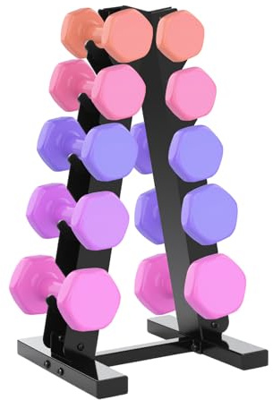 Hantelständer, A-Frame Kurzhantel Rack, 5-Tier Stahl Hantelregal, Kurzhantel Ständer für Privathaushalten, Fitnessstudios, Schulen, Kraftsportveranstaltungen, Max. Belastbarkeit: 100kg