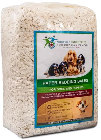 Norfolk Industries Paper Strip Bedding 10kg Bale | Safe, Dust-Free, Small Animal Bedding, Dog & Puppy Bedding, Rabbits, Guinea Pigs, Gerbils, Hamsters, Chinchillas, Degus, Rats, Mice