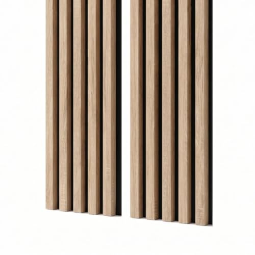MEBANO. Akustikpaneele Holz 240 x 53 cm, Farbe: Eiche Sonoma Wandpaneele, Holzpaneele Wand, Moderne Lamellenwand auf Filz, MDF Wandverkleidung