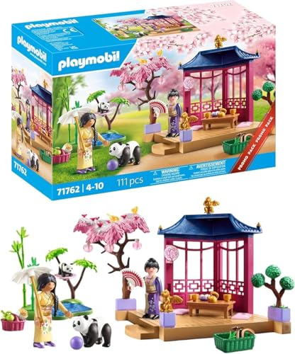 Playmobil | My Life | Asiatisk trädgård med pandamatning | Leksaker för barn från 4 år | 71762