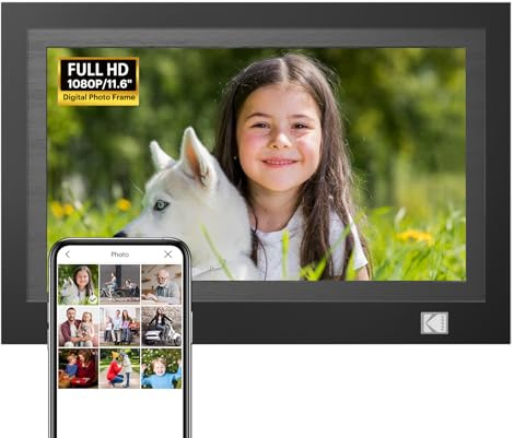 KODAK 11.6 Pollici Cornice Digitale WiFi 1920 * 1080, IPS Touch Screen, condividi foto e video tramite APP, Calendario, Sveglia, Tempo metereologico