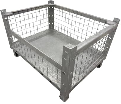 EMPULA Gitterbox Stapelbar, 800x600x500 mm, 650 kg Traglast, Verzinkt, 5-Fach Stapelbar