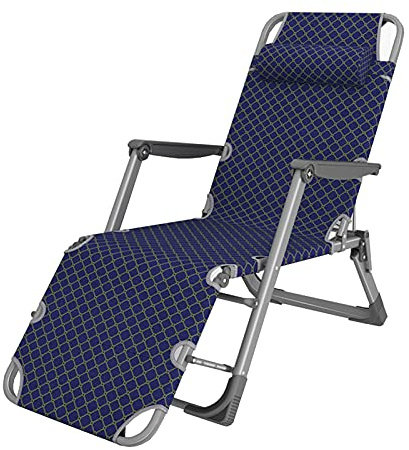 Liegestuhl, verstellbarer Outdoor-Terrassenstuhl mit Kissen, abnehmbares Kissen, unterstützt bis zu 172 kg, perfekt für Garten und Strand