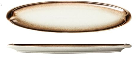 Japanese creative long sushi plate elliptical sushi sashimi plate-Mocha