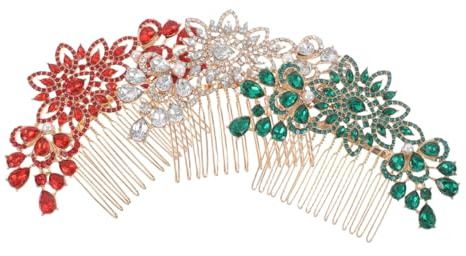 Mikinona 3pcs Rhinestone Hair Comb Elegant Flower Metal Leaf Hairpin Wedding Hair Accessories for Women Bride Jewelry