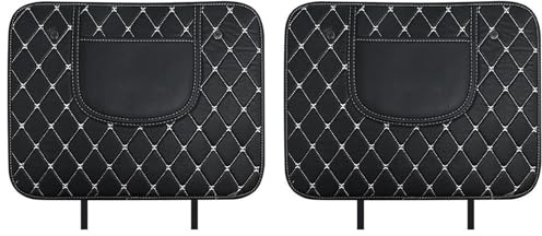 RITTLX 2 PCS Car Kick Mats for Porsche Cayman GT4 Boxster Spyder, Car Backrest Anti-Kick, Leather Rear Seat Back Protectors Kick with Storage Bag,A