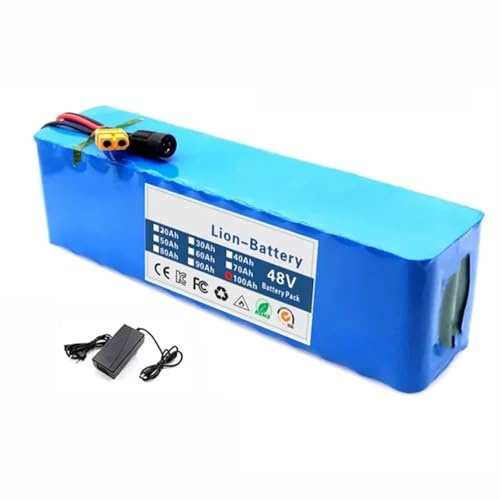 48V 100AH Ebike Batería Litio Pack 13S3P Batería De Alta Potencia para Bicicleta Electrica con Cargador Y BMS Batería De Repuesto para Patinete Eléctrico XT90
