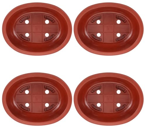 TOYANDONA Set 4 Pezzi Vasi per Bonsai in Plastica Spessa, Fioriere Semplici per Piante da Interno, Porta Bonsai Decorativo per Soggiorno e Scrivania