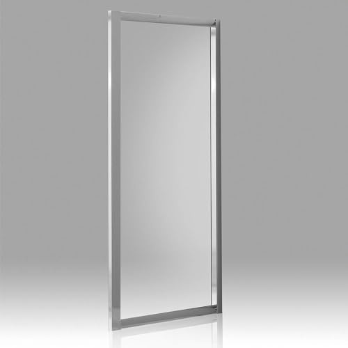 Kiamami Valentina - Anta Fissa per Doccia Giada | 70 cm Lato Fisso in Vetro Temperato da 6 mm | Profili in Alluminio Cromato | Altezza 185 cm, Alluminio