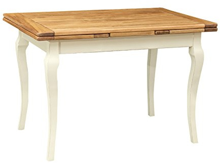 Biscottini Esstisch ausziehbar Made in Italy 120x80 cm | Esstisch Holz massiv | Küchentisch ausziehbar