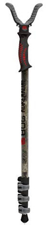BOG Adrenaline Camo Monopod Shooting Rest with Lightweight Aluminum Construction, Switcheroo System, Universal Shooting Rest Head, Lever Locks, Ergonomic Hand Grip, for Hunting, Shooting, and Outdoors